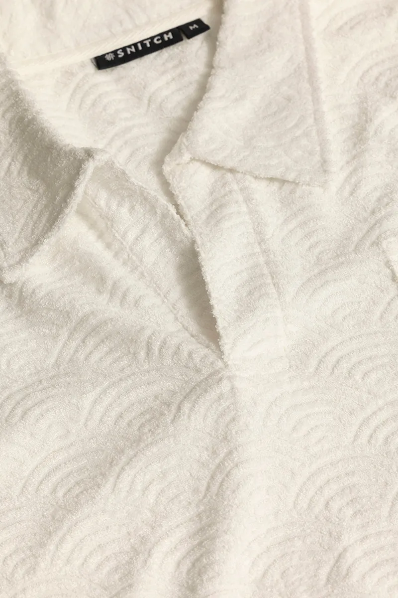 Crescent Circle White Polo T-Shirt