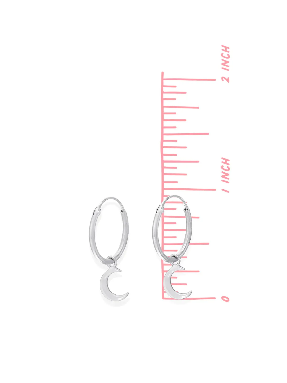 Crescent Moon Charm Hoops by boma