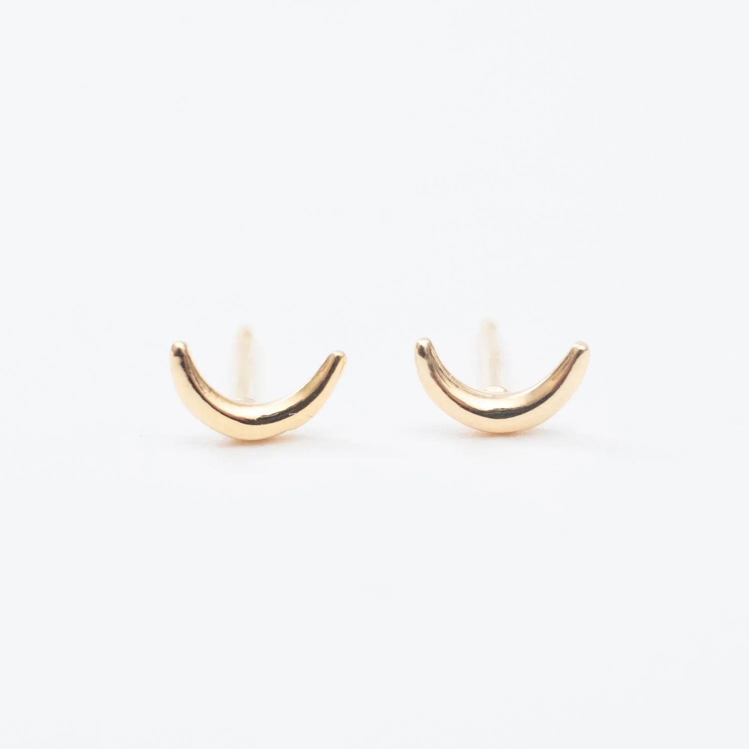 Gold Vermeil Tiny Crescent Moon Studs