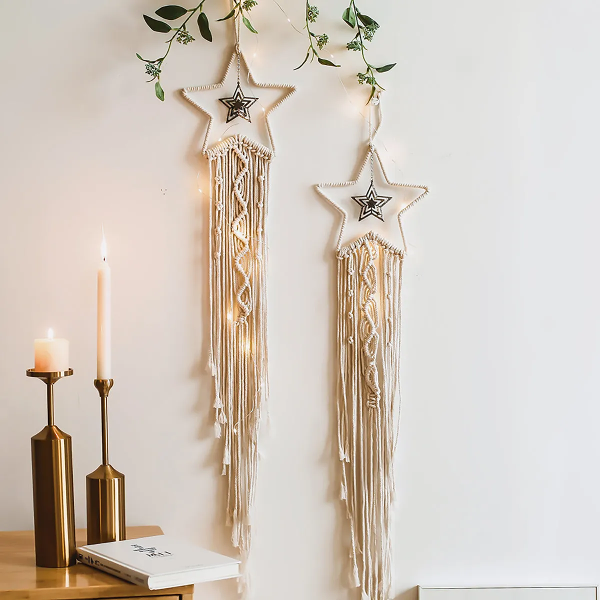 Hand Woven Macrame Wall Hanging Art 5 Different Styles You Choose Crescent Moon Star Wise Owl Handmade Bohemian Decoration Gorgeous Tapestry Hippie Gypsy Home Decor Living Room Bedroom