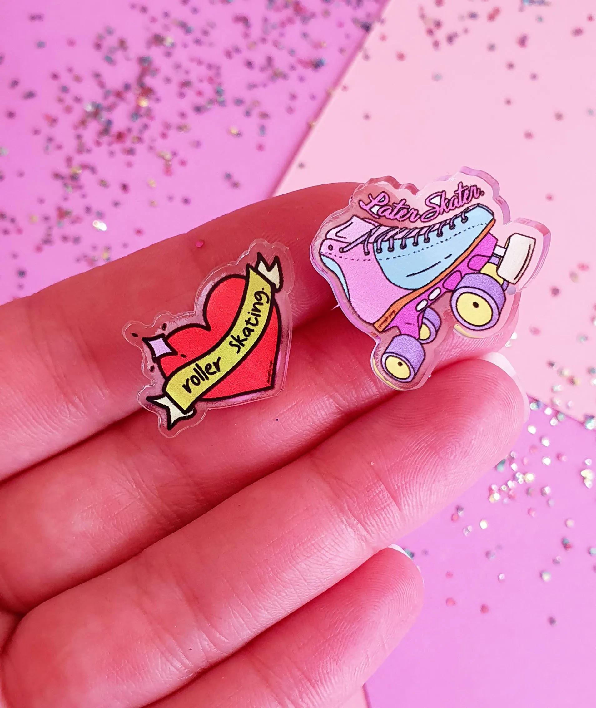 I Love Roller Skating Pin