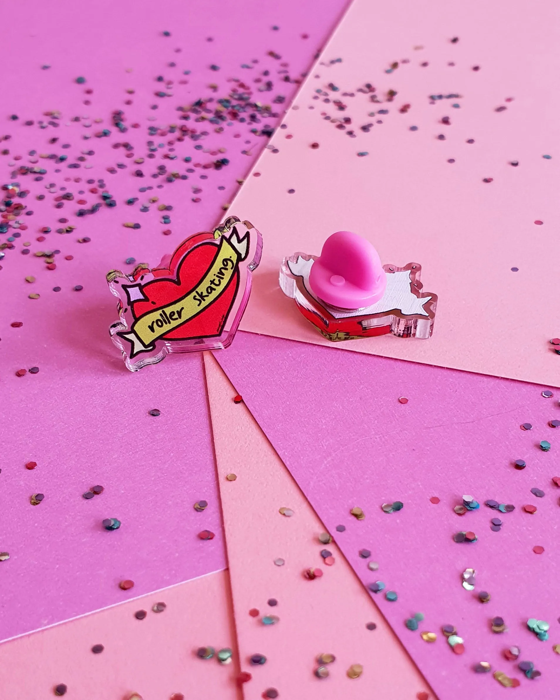 I Love Roller Skating Pin