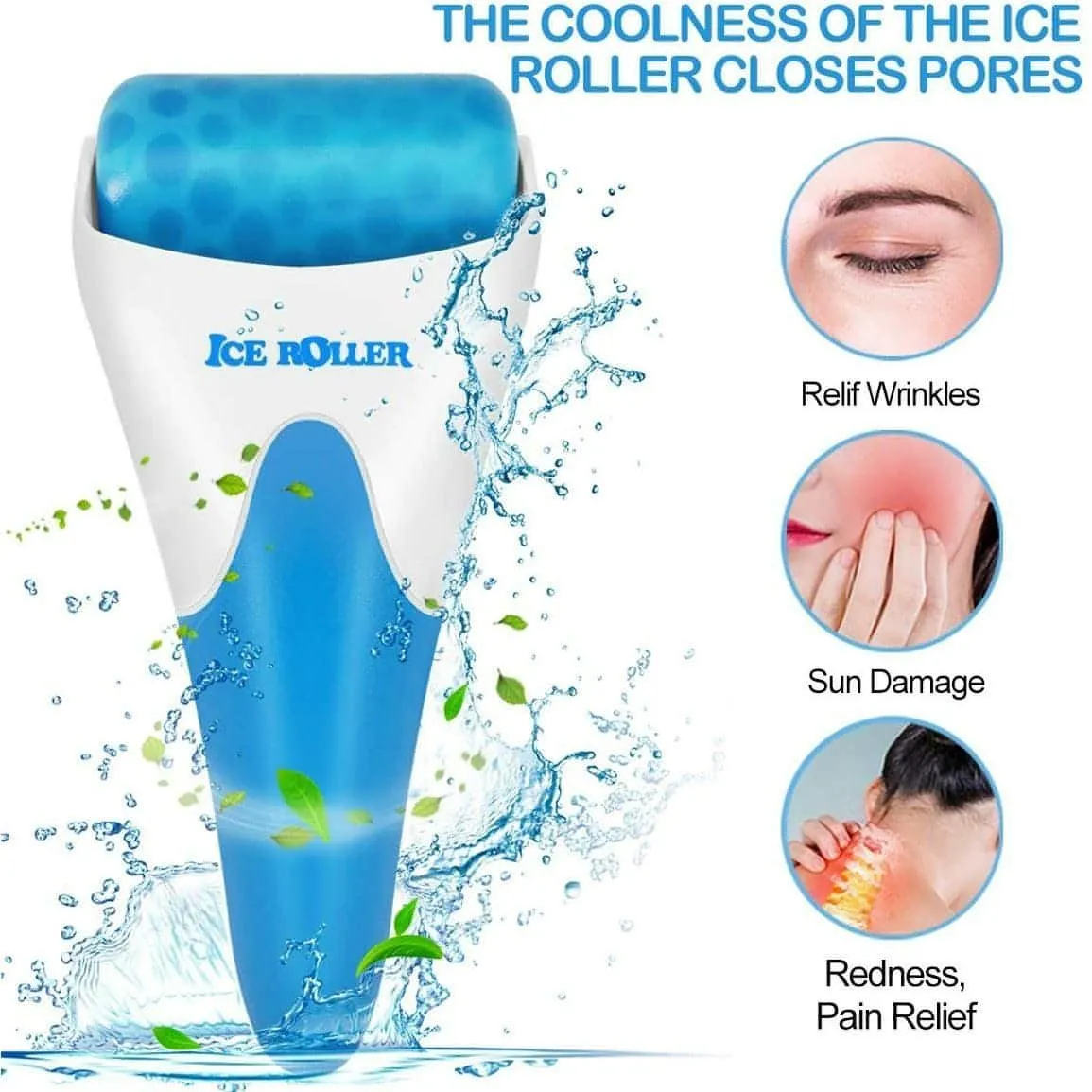 Ice Roller for Face and Eyes  | Cold Facial Ice Roller Massager for Eye Puffiness