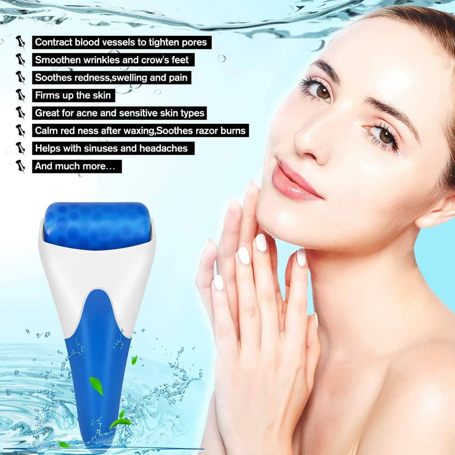 Ice Roller for Face and Eyes  | Cold Facial Ice Roller Massager for Eye Puffiness