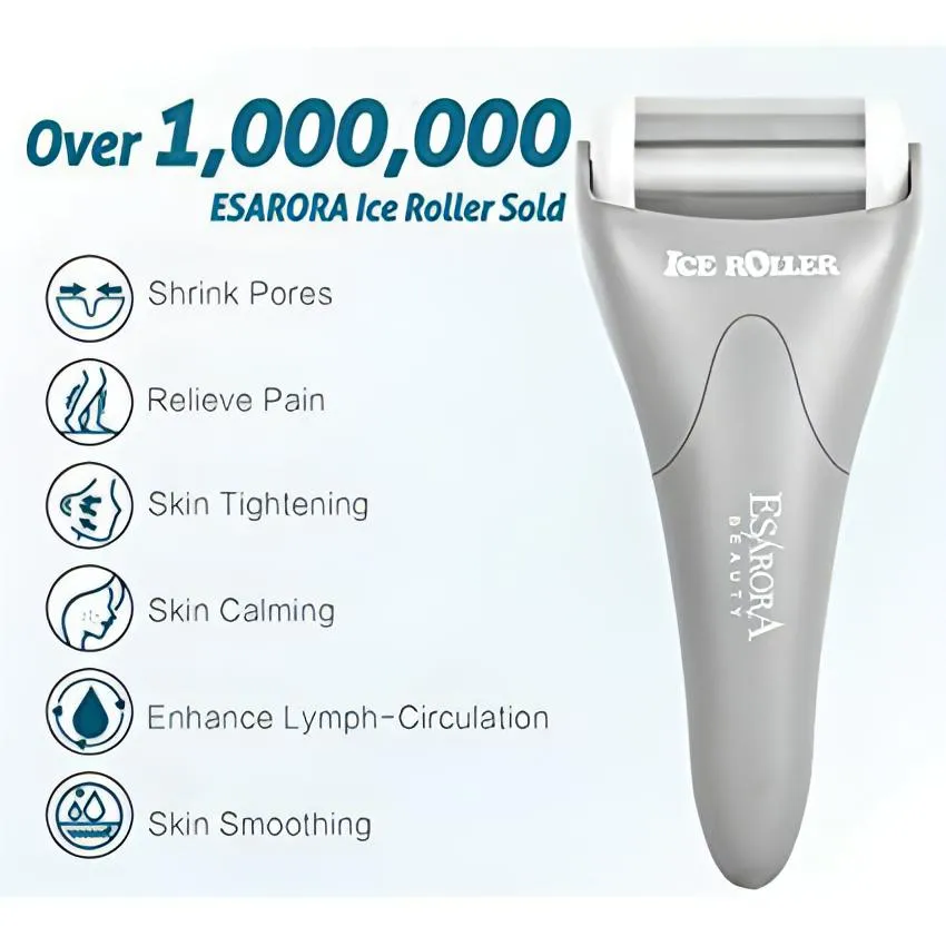 Ice Roller for Face and Eyes Puffiness | Pain Relief and Minor Injury, Skin Care Products with 2 Roller.