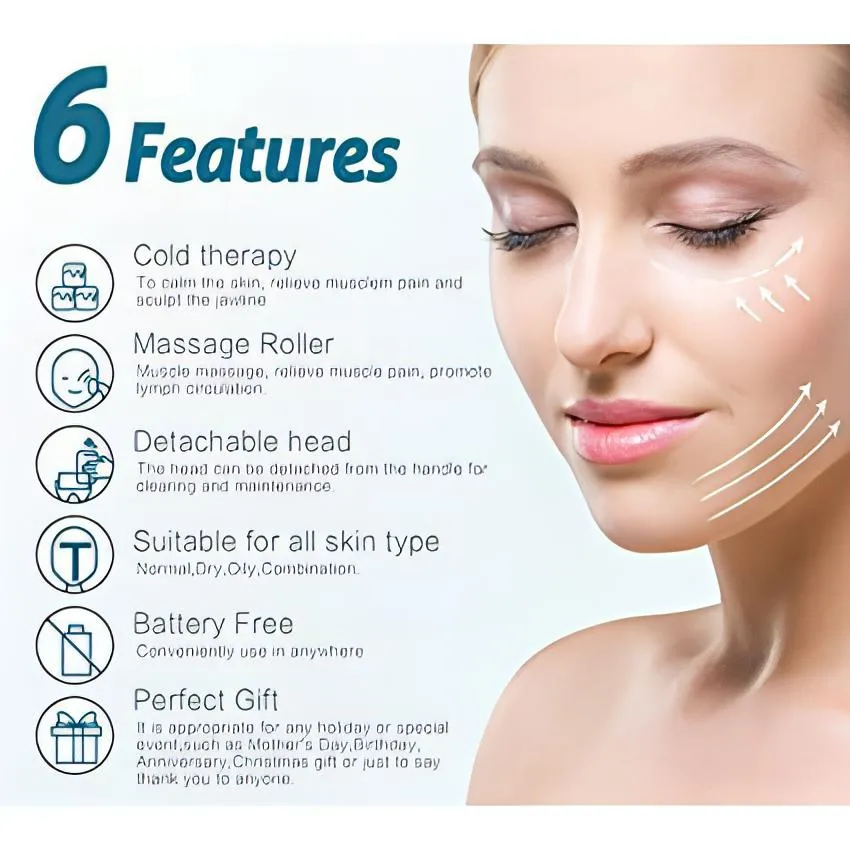 Ice Roller for Face and Eyes Puffiness | Pain Relief and Minor Injury, Skin Care Products with 2 Roller.