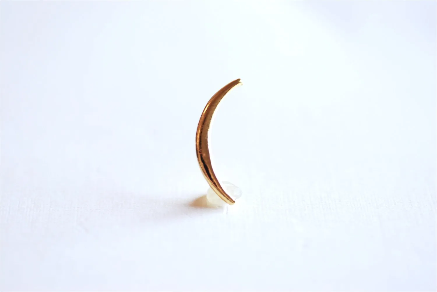 Shiny Vermeil Wholesale Gold Crescent Moon Charm- 18k gold over Sterling Silver thin skinny Moon Charm pendant, gold tusk, gold Half moon charm, 285
