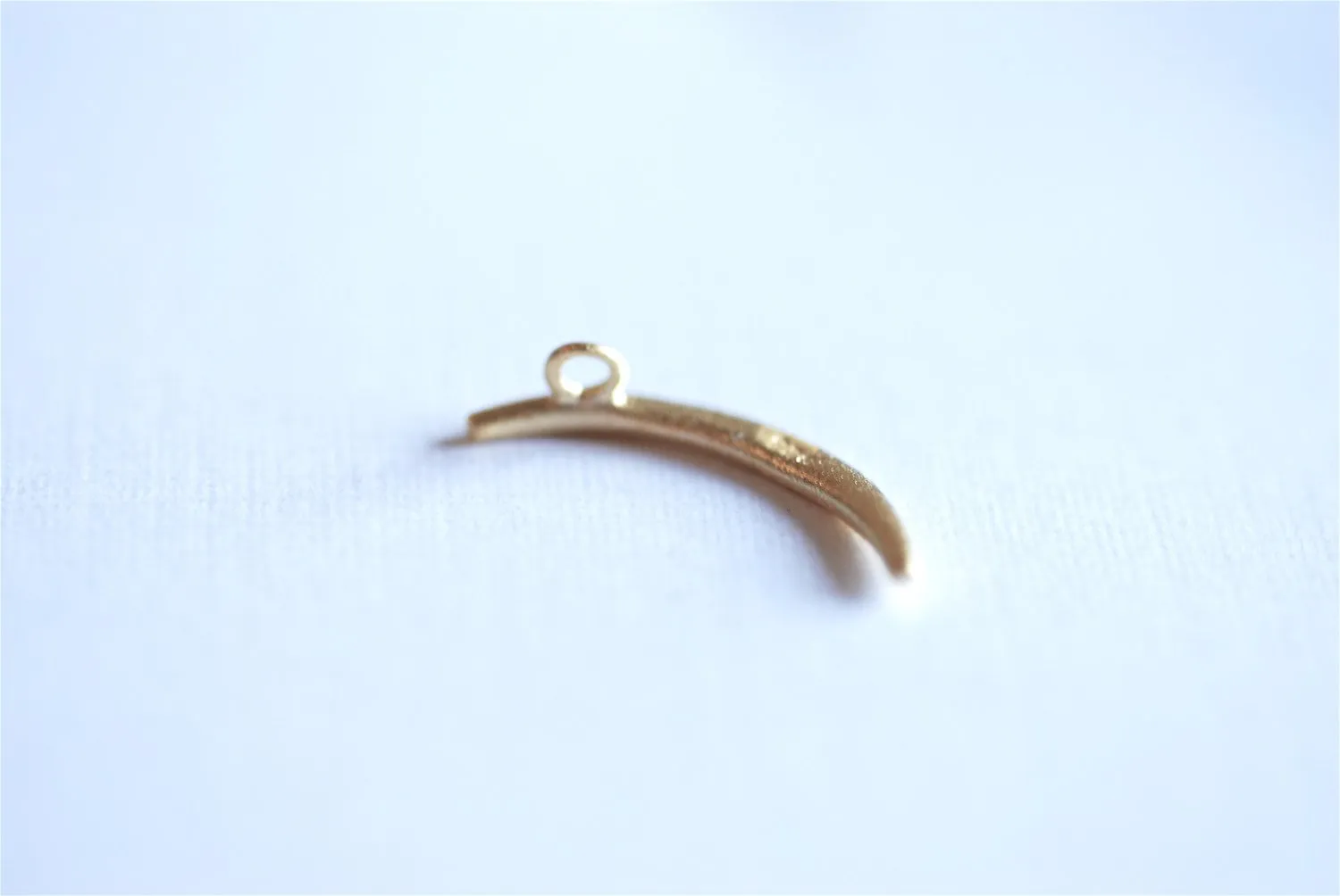 Shiny Vermeil Wholesale Gold Crescent Moon Charm- 18k gold over Sterling Silver thin skinny Moon Charm pendant, gold tusk, gold Half moon charm, 285