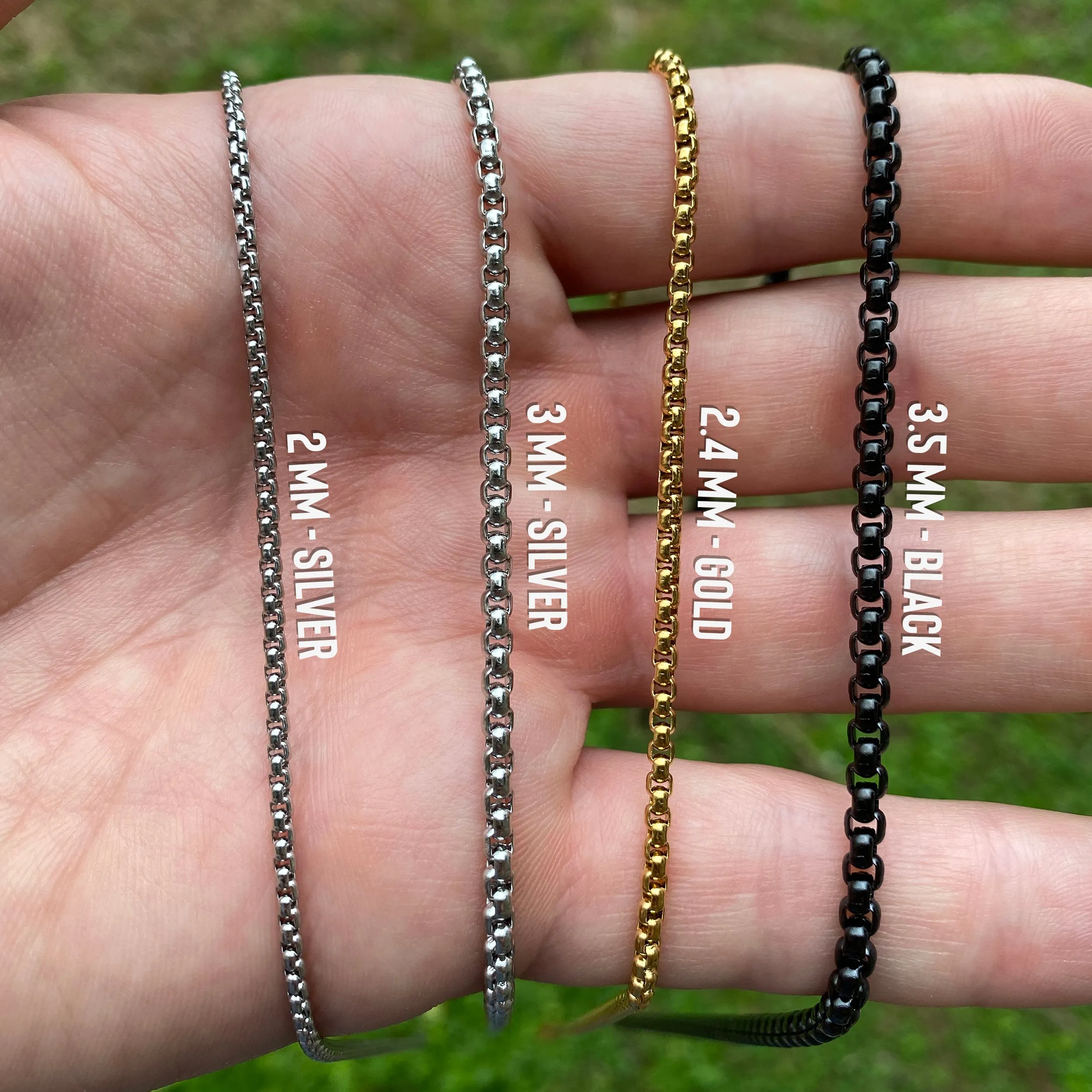 Toggle Box Chain Necklace - Silver