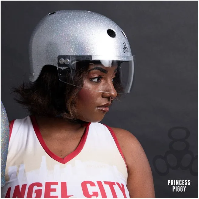 Triple 8 The Visor Silver Glitter Helmet