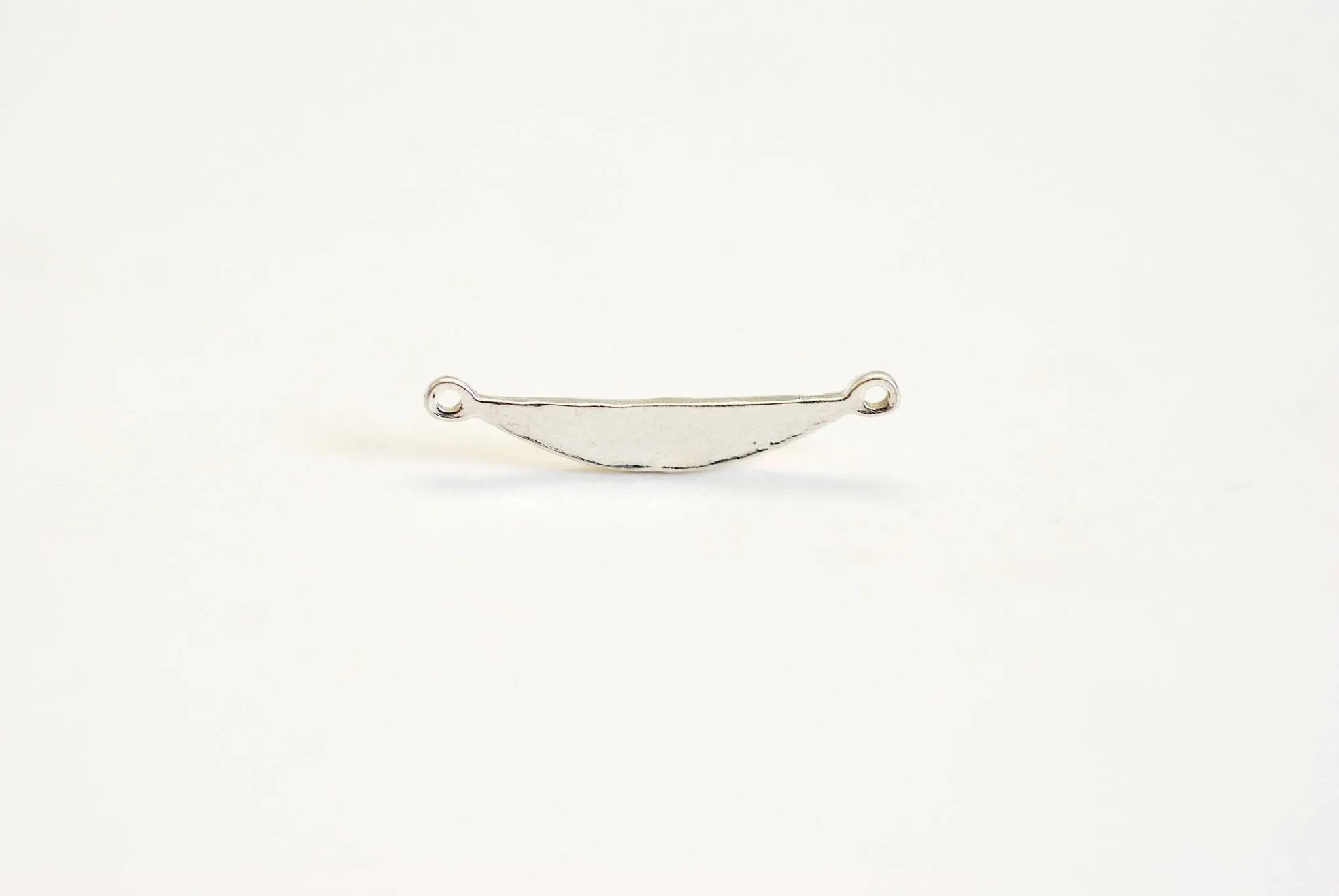 Vermeil Gold Wholesale Half Moon Connector Charm- 22k Gold plated Sterling Silver, Rose Gold, Crescent Moon Connector, Spacer, Semicircle Link, 387