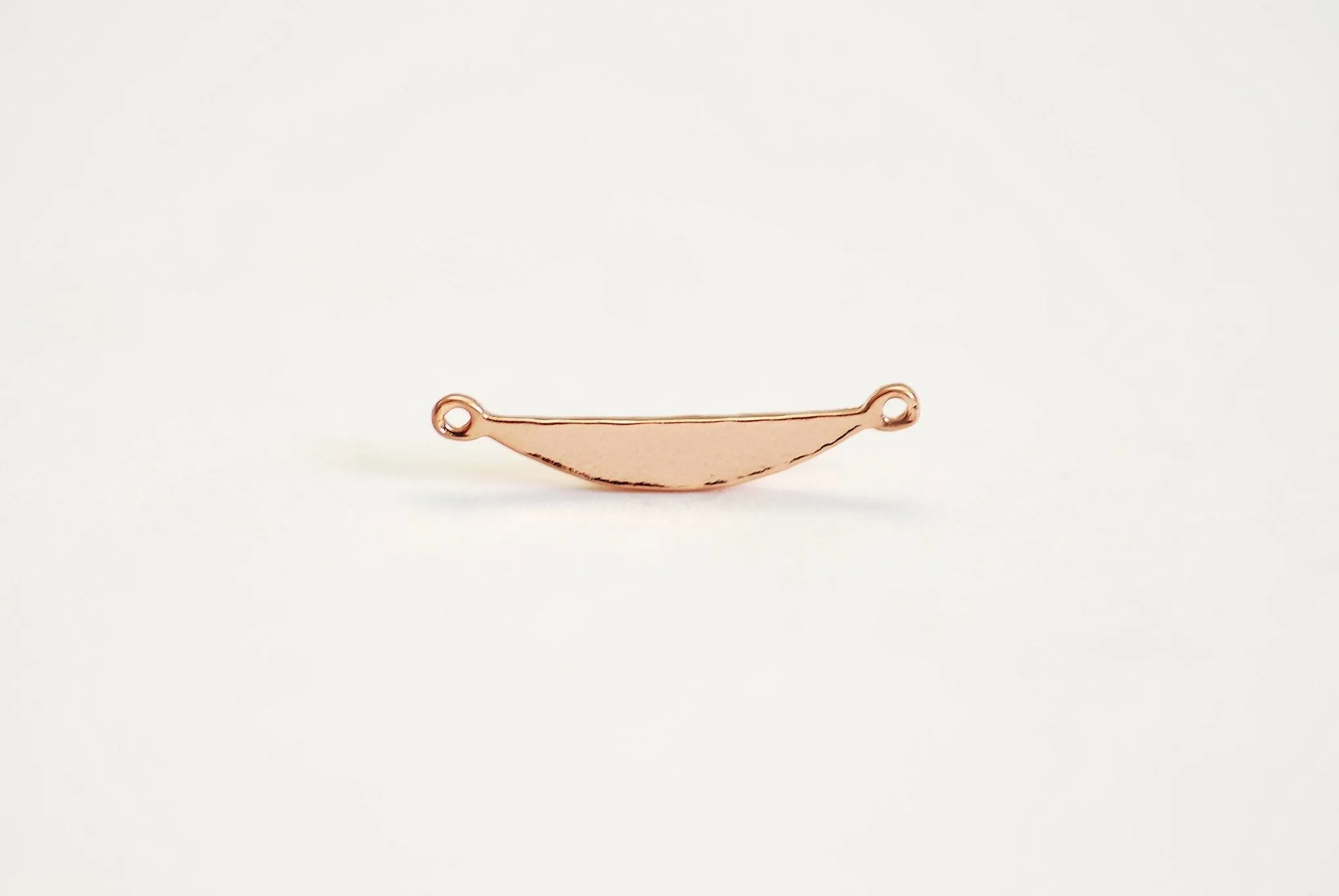 Vermeil Gold Wholesale Half Moon Connector Charm- 22k Gold plated Sterling Silver, Rose Gold, Crescent Moon Connector, Spacer, Semicircle Link, 387