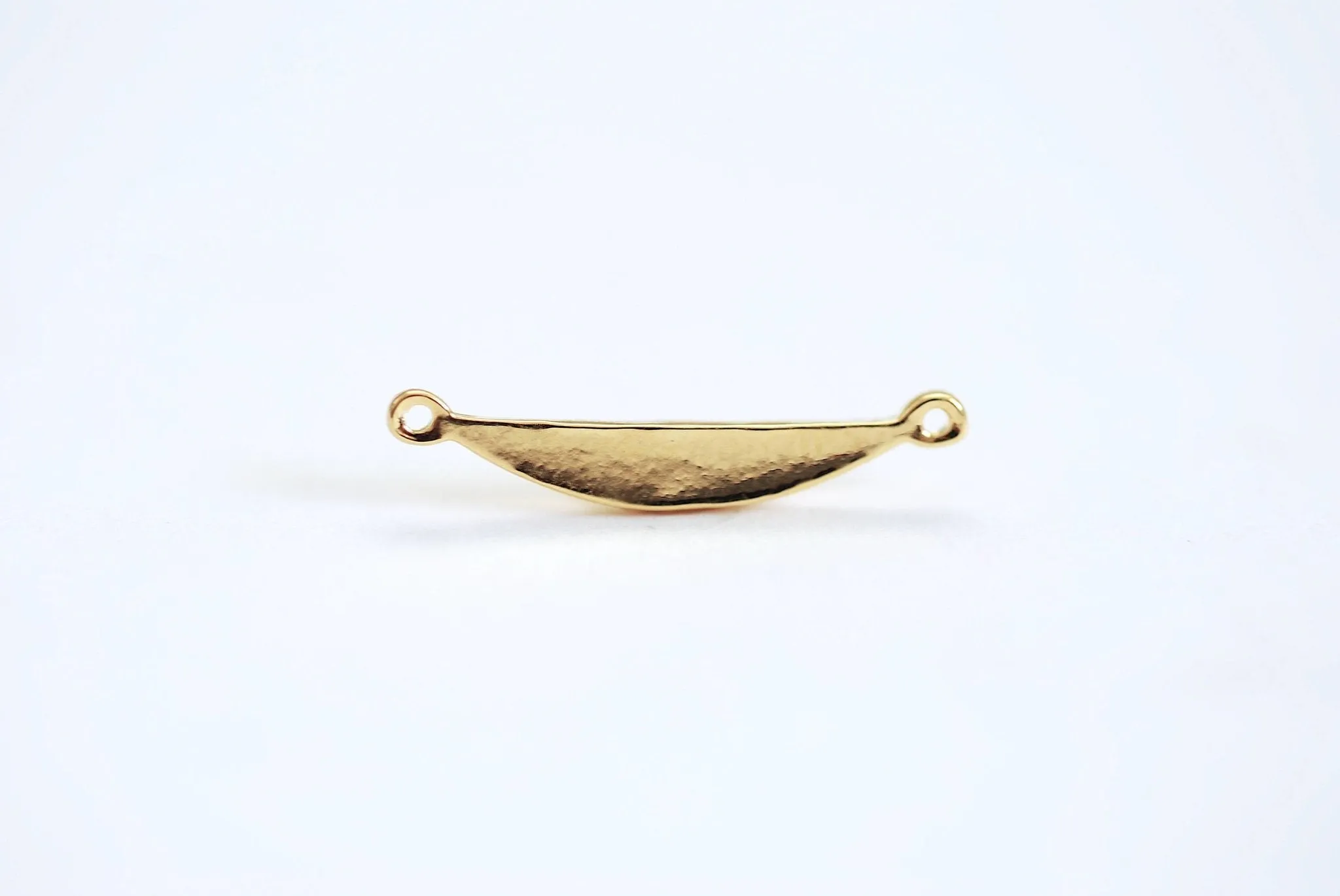 Vermeil Gold Wholesale Half Moon Connector Charm- 22k Gold plated Sterling Silver, Rose Gold, Crescent Moon Connector, Spacer, Semicircle Link, 387