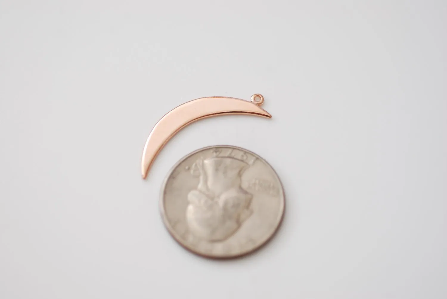 Vermeil Rose Wholesale Gold Crescent Moon Charm- 18k gold plated over Sterling Silver, Gold Half moon charm pendant, Gold Tusk Charm, Gold Moon Charm