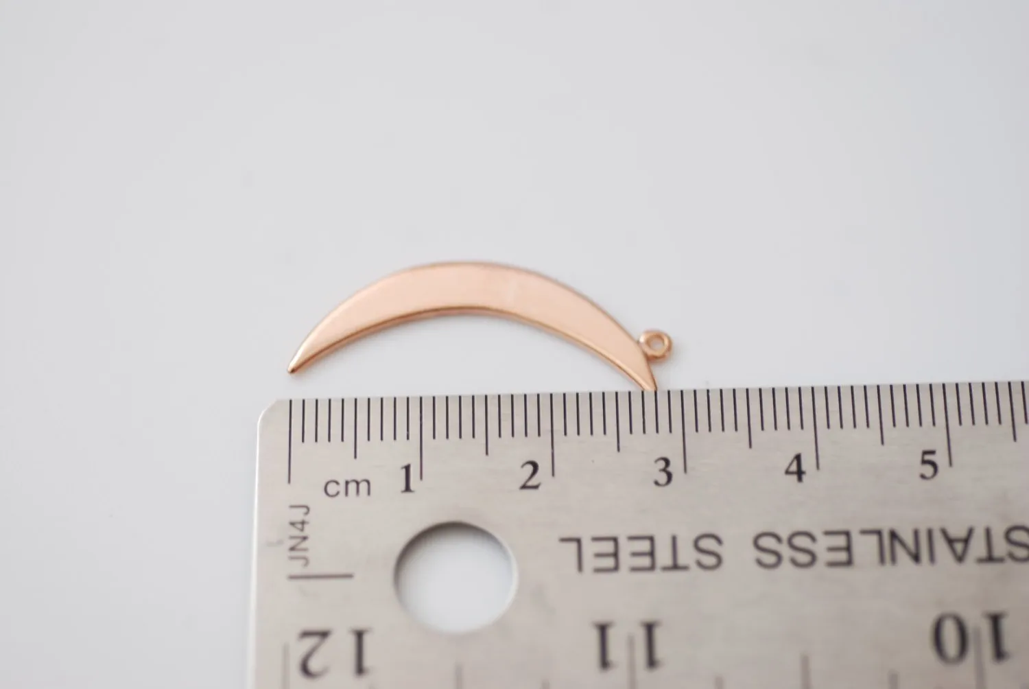 Vermeil Rose Wholesale Gold Crescent Moon Charm- 18k gold plated over Sterling Silver, Gold Half moon charm pendant, Gold Tusk Charm, Gold Moon Charm